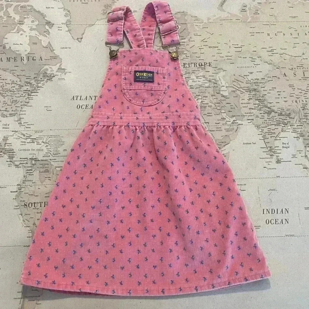 Vintage Osh Kosh Floral Cord Overall
Dress 5